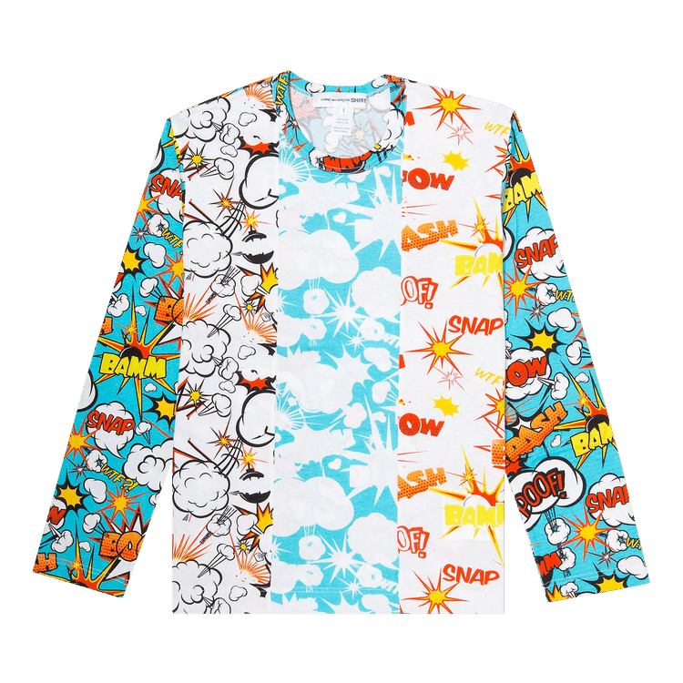 Comme des Garçons SHIRT Boom Pow Long-Sleeve T-Shirt "White/Multi"