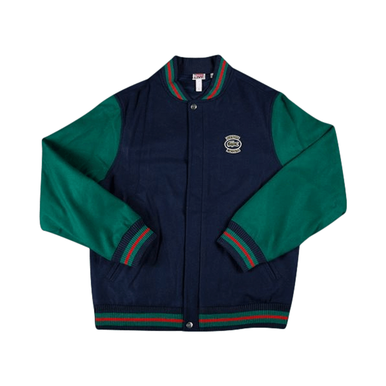 Supreme x Lacoste Wool Varsity Jacket "Navy"