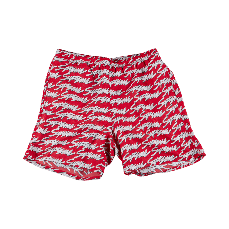 Supreme Signature Script Logo Water Short "Red"