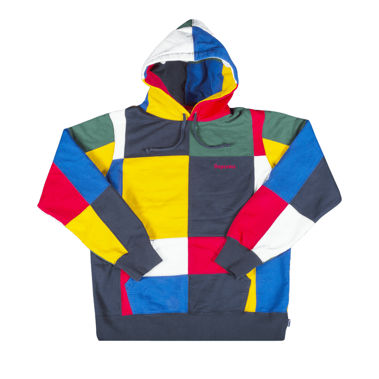 Supreme Patchwork Hooded Sweatshirt "Navy"