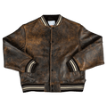 Supreme Painted Leather Varsity Jacket "Black"