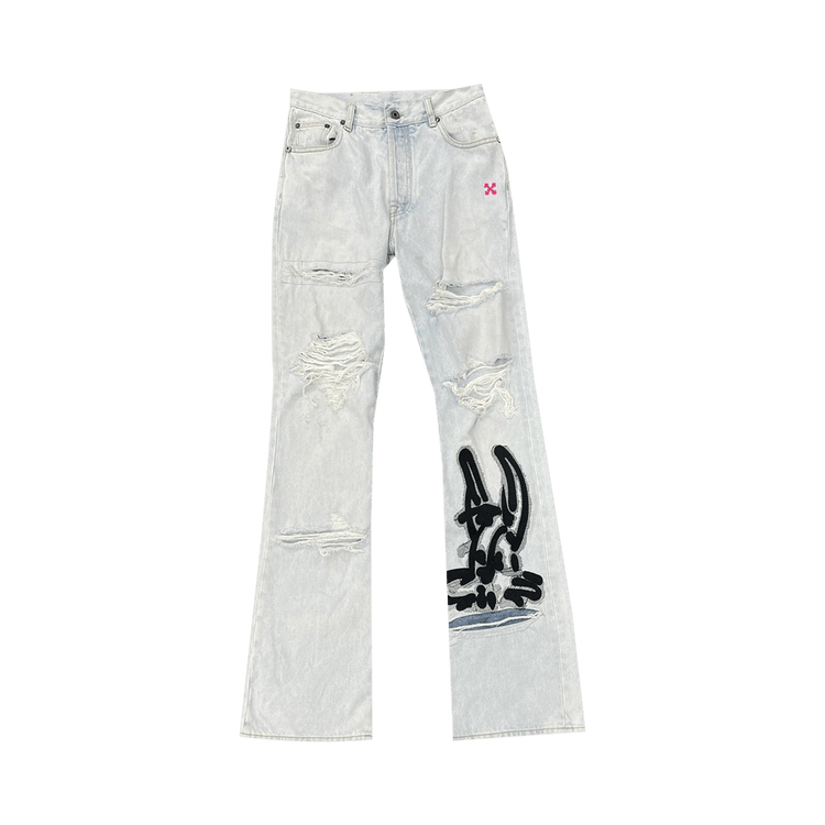 Off-White Bleached Destroyed Jeans "White"