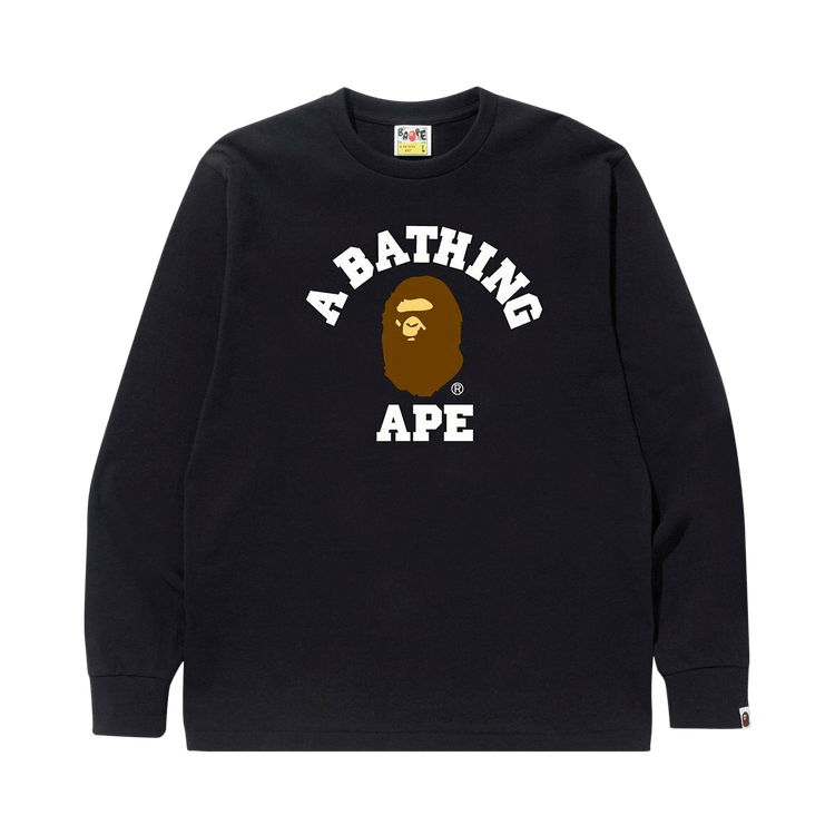 BAPE College Long Sleeve T-Shirt "Black"