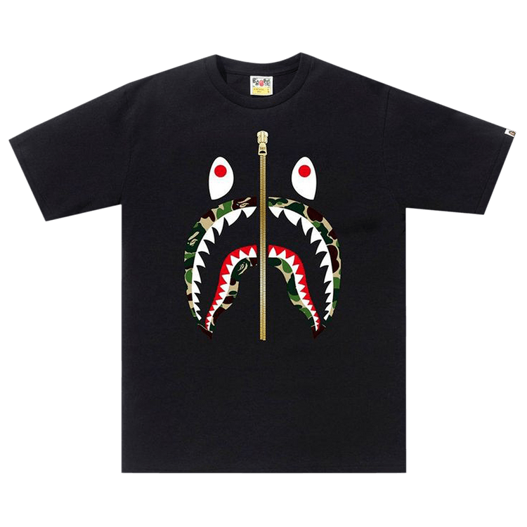 BAPE ABC Gold Zip Shark T-Shirt "Black"