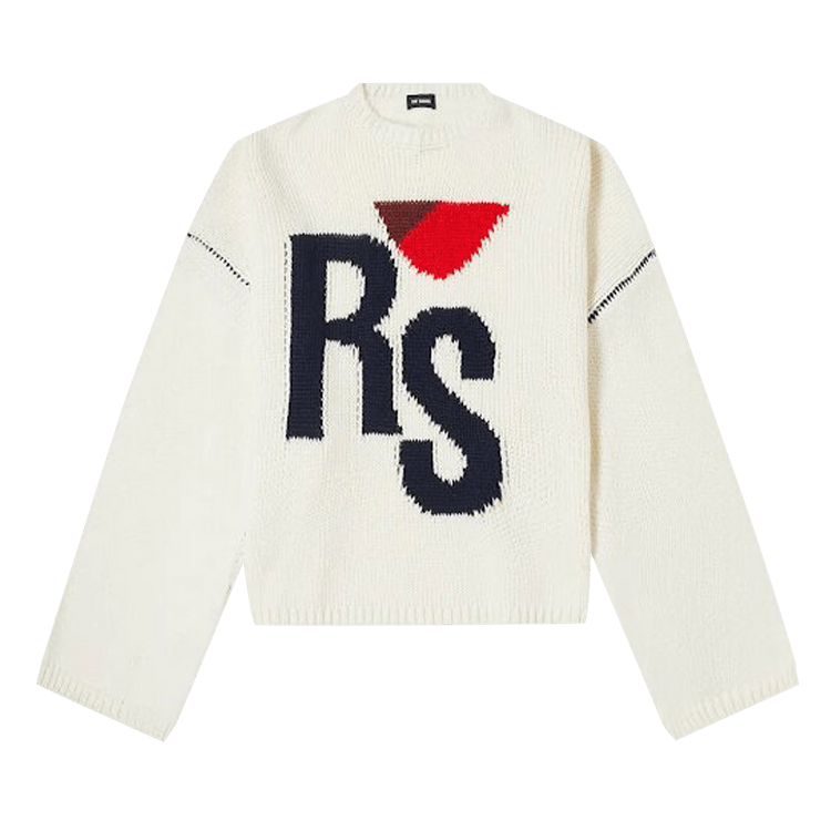 Raf Simons Cropped Oversized RS Crew Knit "Off White"