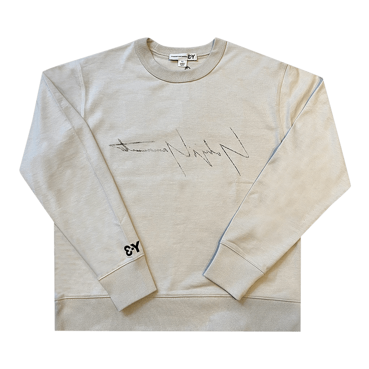 Y-3 Distressed Signature Crew Sweatshirt "Ecru"