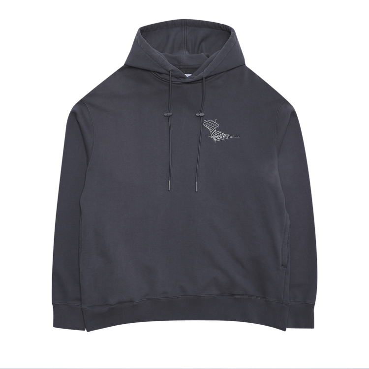 C2H4 Distorted Horizon Coordinate Printed Hoodie "Grey"