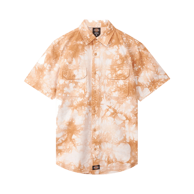 CLOT x Dickies Dragon Tie Dye Short-Sleeve Work Shirt "Brown"