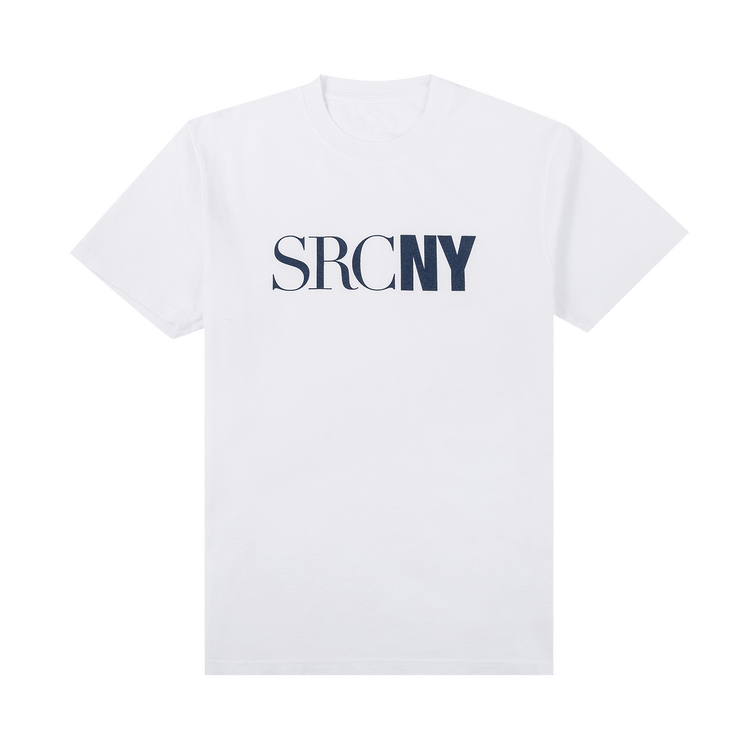 Sporty & Rich SRCNY T-Shirt "White/Navy Print"