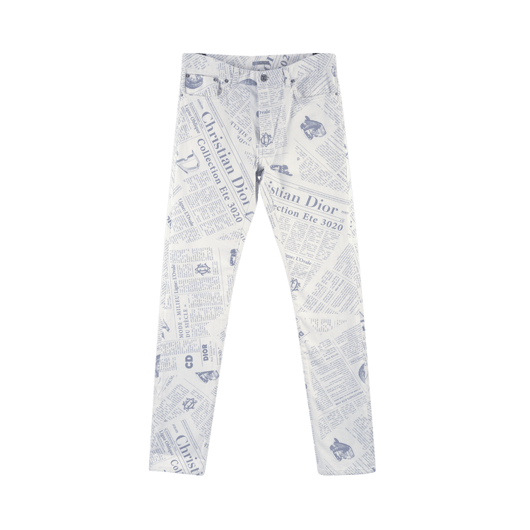 Dior Arsham Newspaper Jeans "White"