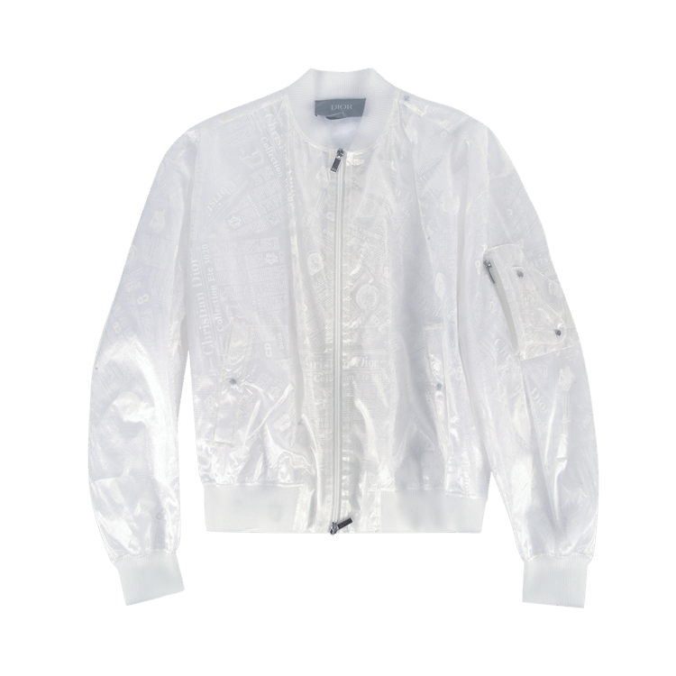 Dior Newspaper Transparent Technical Silk Jacket "White"