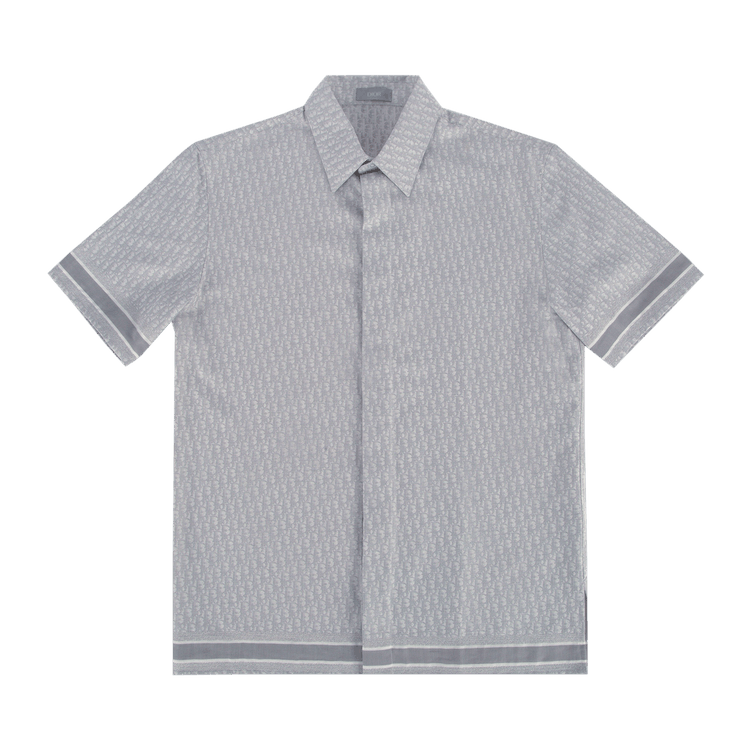 Dior Oblique Short-Sleeve Shirt "Grey Beige"