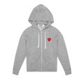 Comme des Garçons Play Zip Up Hoodie With Red Heart "Grey"