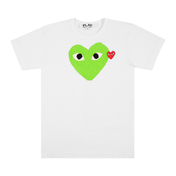 Comme des Garçons Short-Sleeve Play T-Shirt With Green Heart "Green/White"