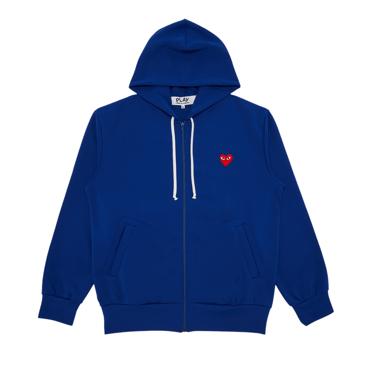 Comme des Garçons Play Zip Up Hoodie With Red Heart "Navy"