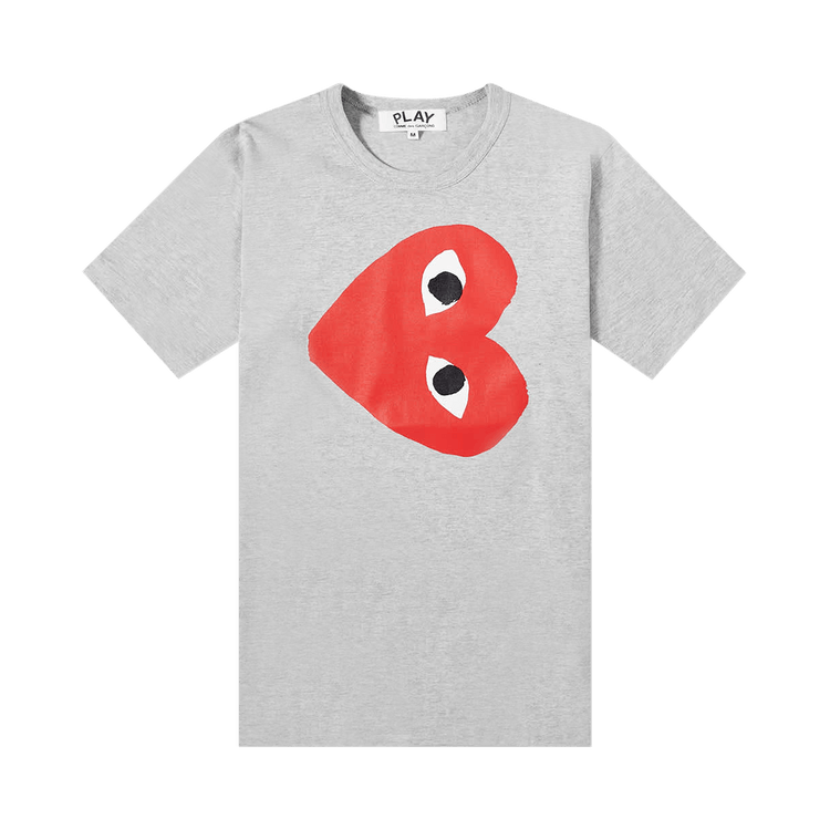 Comme des Garçons Short-Sleeve Play T-Shirt With Sideways Red Heart "Grey"