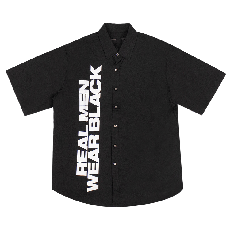 Vlone "Real Men Wear Black" Short-Sleeve Button Up Shirt "Black"