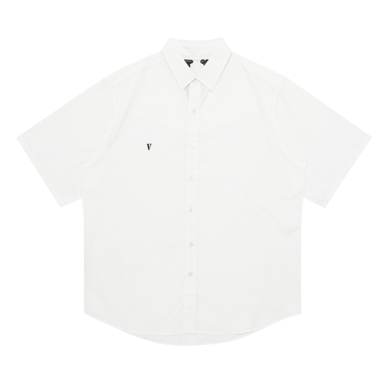 Vlone Short-Sleeve Button Up "White/Black"