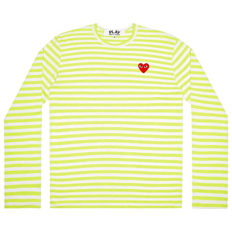 Comme des Garçons PLAY Pastelle Striped Long-Sleeve Shirt "Green"