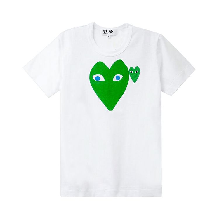 Comme des Garçons PLAY Blue Eyed Green Heart Tee "White"