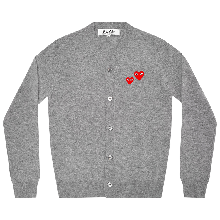 Comme des Garçons PLAY Duo Heart Cardigan "Grey"