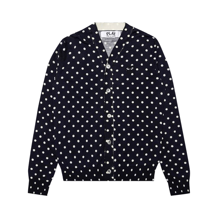 Comme des Garçons PLAY Polka Dot Cardigan Black Heart "Navy"