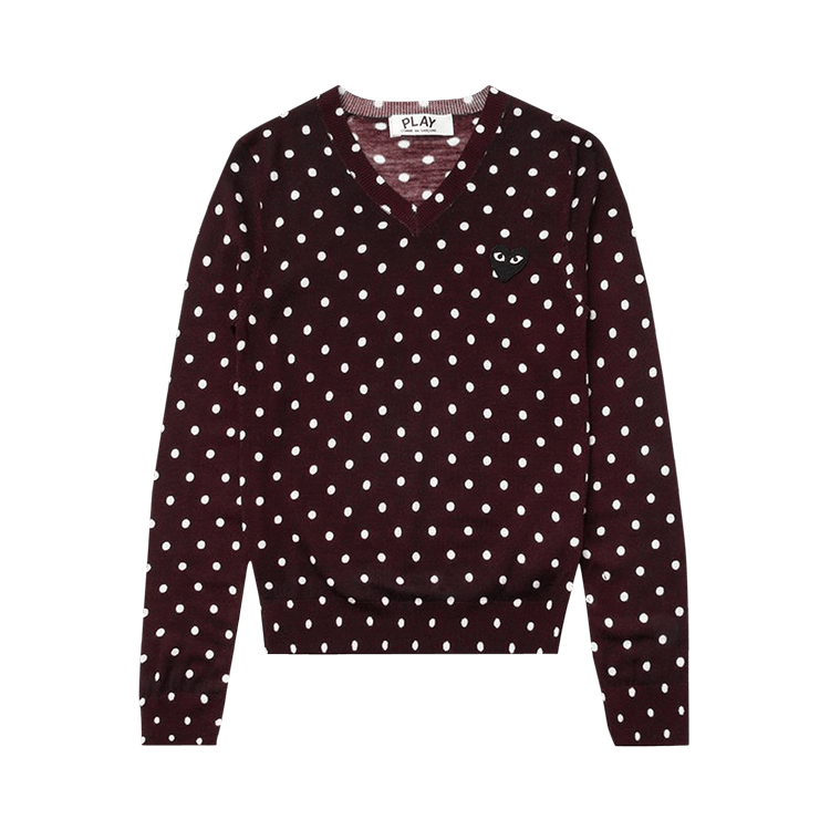 Comme des Garçons PLAY Polka Dot Sweater "Burgundy"
