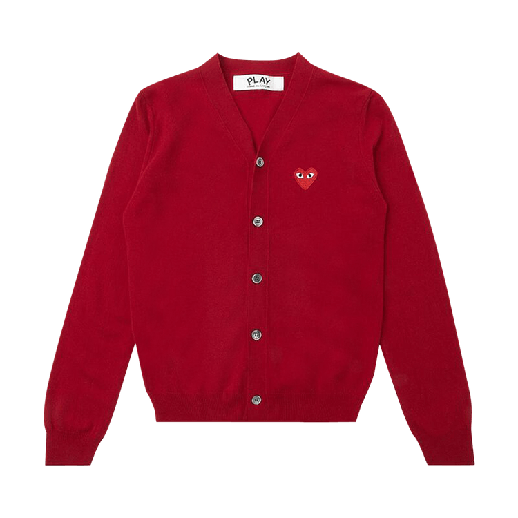 Comme des Garçons PLAY Knit Cardigan Red Heart "Red"