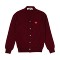 Comme des Garçons PLAY Heart Wool Cardigan "Burgundy"