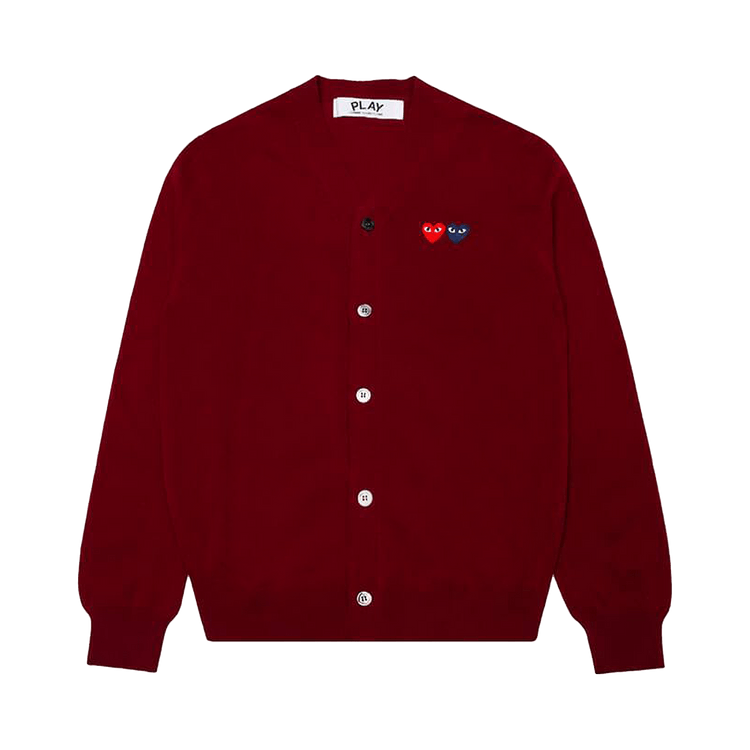 Comme des Garçons PLAY Double Heart Cardigan "Burgundy"