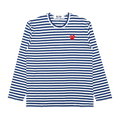 Comme des Garçons PLAY Striped Big Heart Long-Sleeve T-Shirt "Blue/White"
