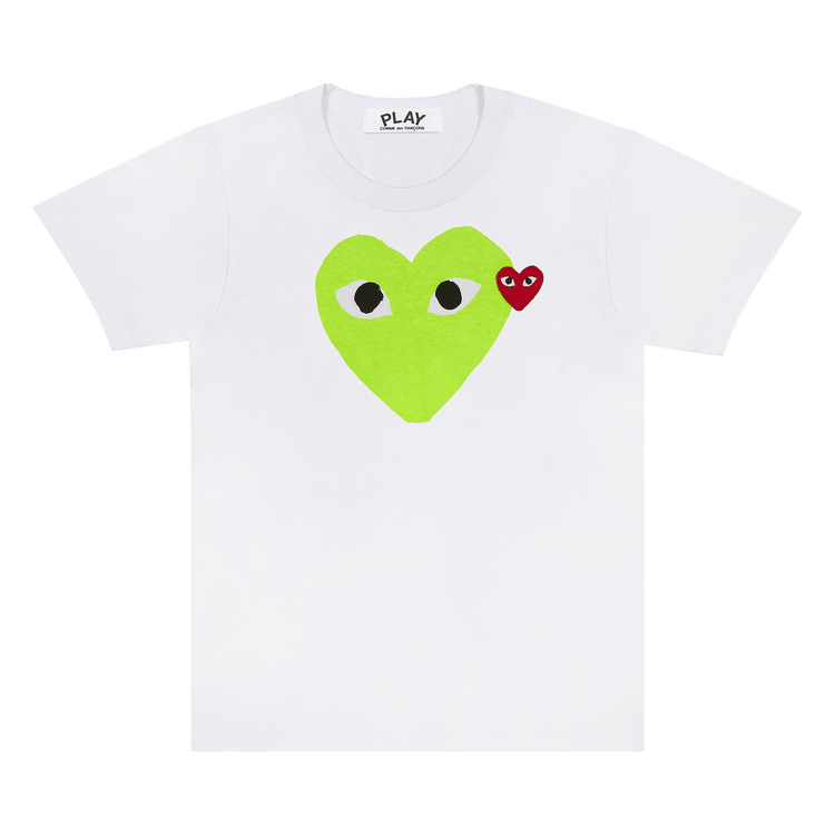 Comme des Garçons PLAY Red Emblem Heart T-Shirt "White/Green"