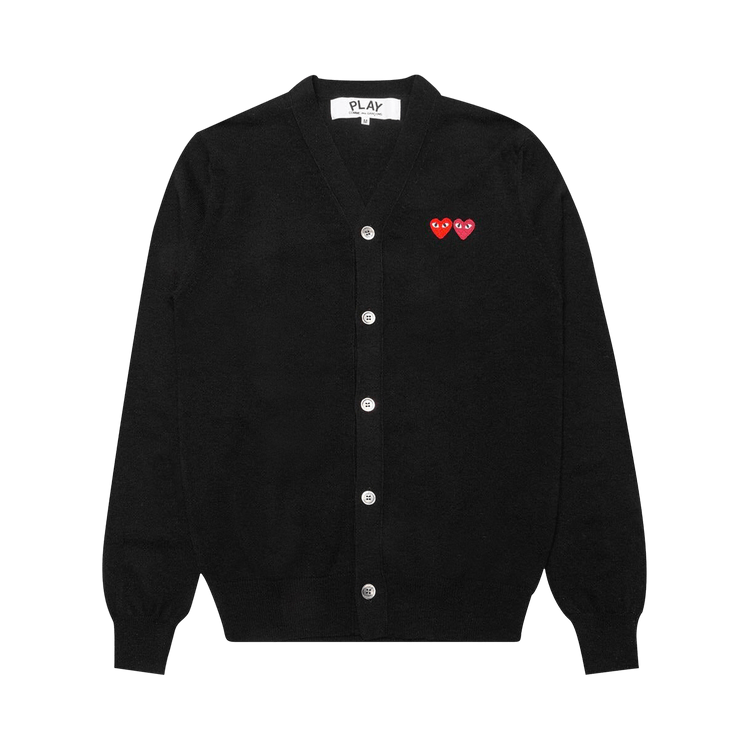 Comme des Garçons PLAY Double Heart Cardigan "Black"