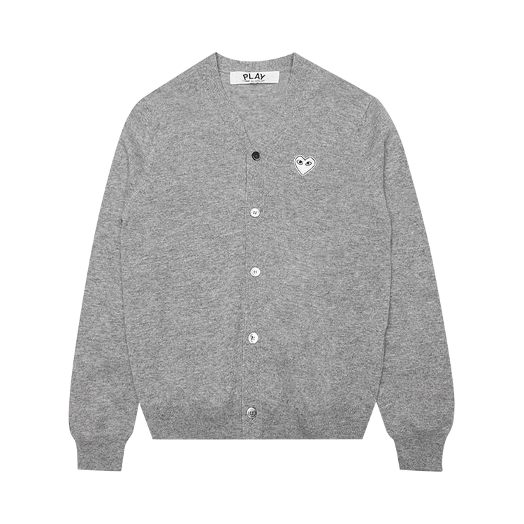 Comme des Garçons PLAY Woven V-Neck Cardigan "Grey"