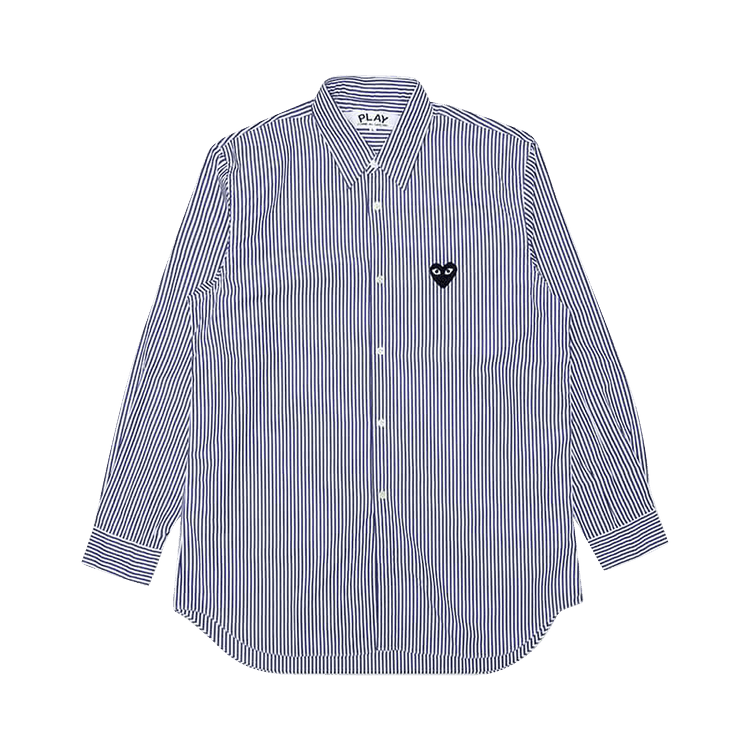 Comme des Garçons PLAY Black Emblem Stripe Button Down "Blue"