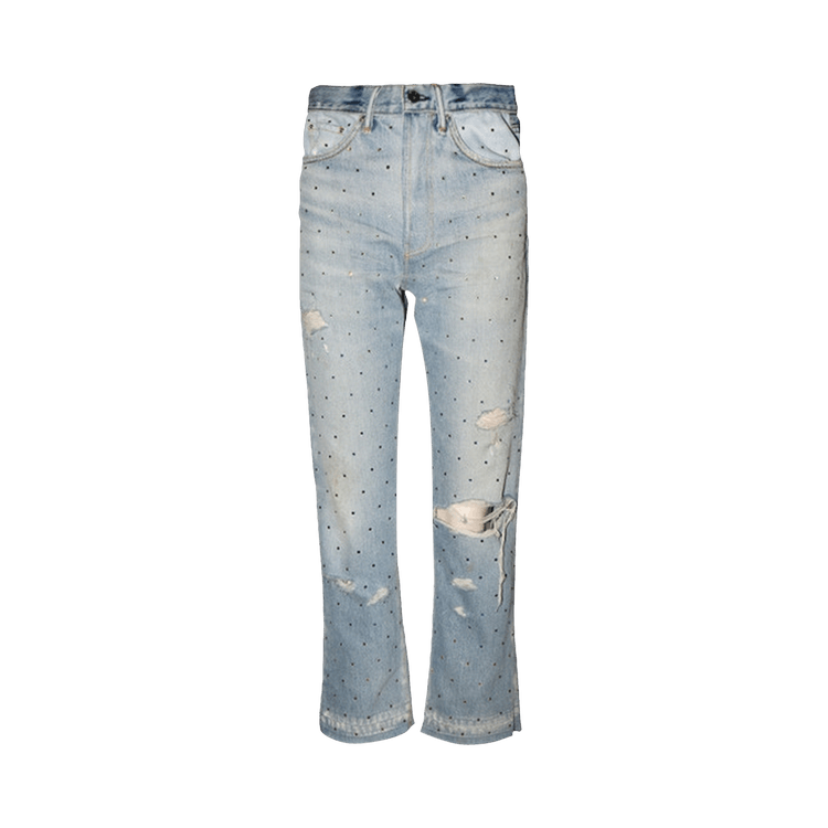 Amiri Gradient Crystal Reconstructed Denim Pants "Multi Indigo"