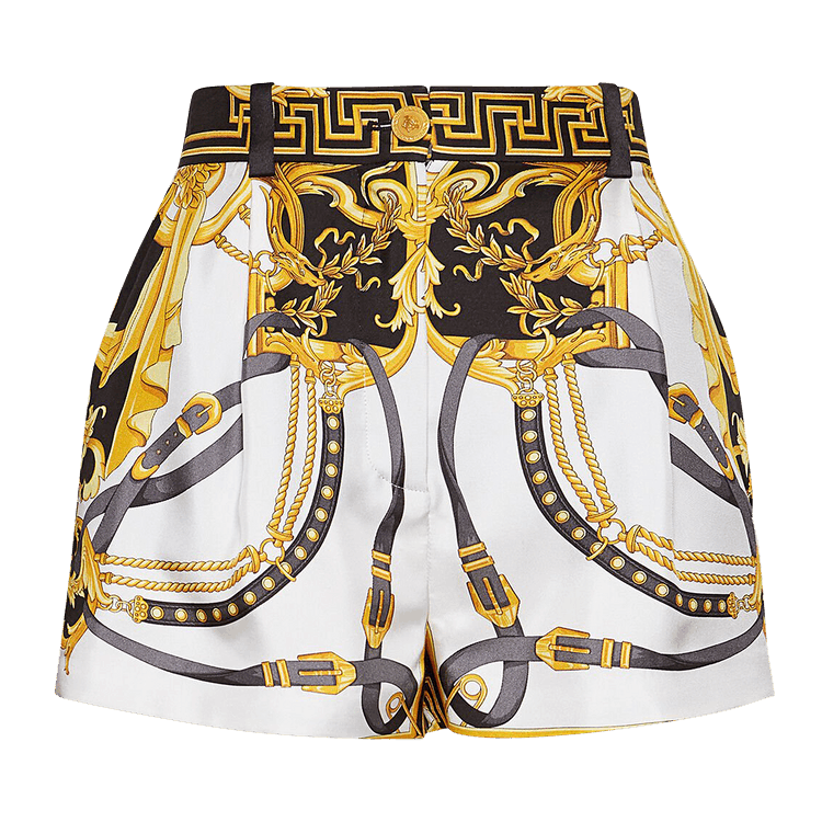 Versace Silk Barocco Print Shorts "Multicolor"