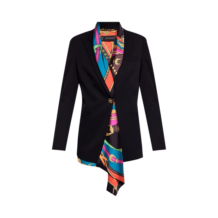 Versace Tailored Scarf Blazer Jacket "Black"