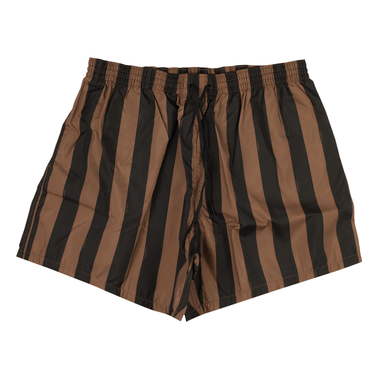 Fendi Pequin Stripe Swim Short "Brown"