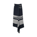 Sacai Double Buckle Blanket Skirt "Navy/Light Grey"