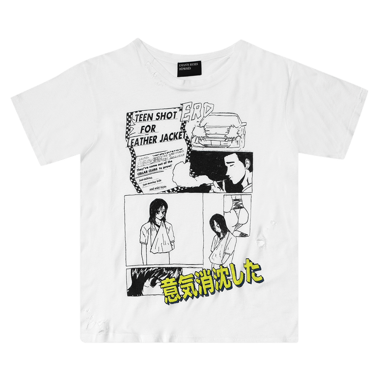 Enfants Riches Déprimés Teen Shot For Leather Jacket T-Shirt "White/Black"