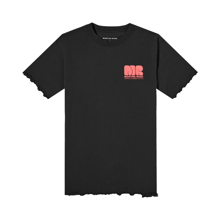 Martine Rose Lettuce Hem Monogram T-Shirt "Coral"