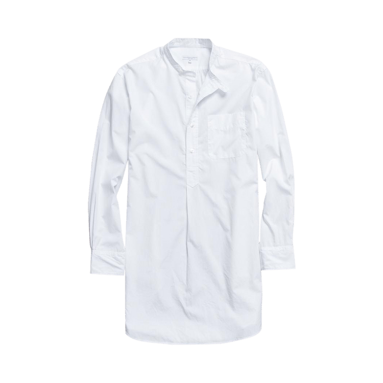 Engineered Garments Banded Collar Long Broadcloth Shirt "White"