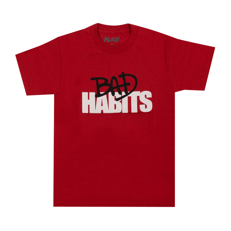 Vlone x Nav Bad Habits Drip Short-Sleeve T-Shirt "Red"