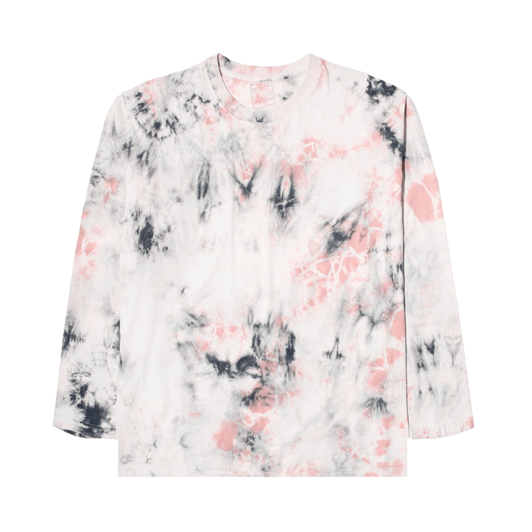 Kapital Tie Dye Hippie Calico x Smile Long-Sleeve Tee "Black/Pink/White"
