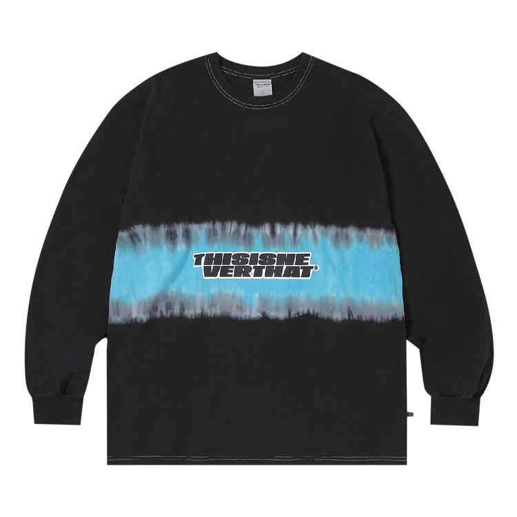 thisisneverthat Striped Tie Dye Long-Sleeve Top "Black"
