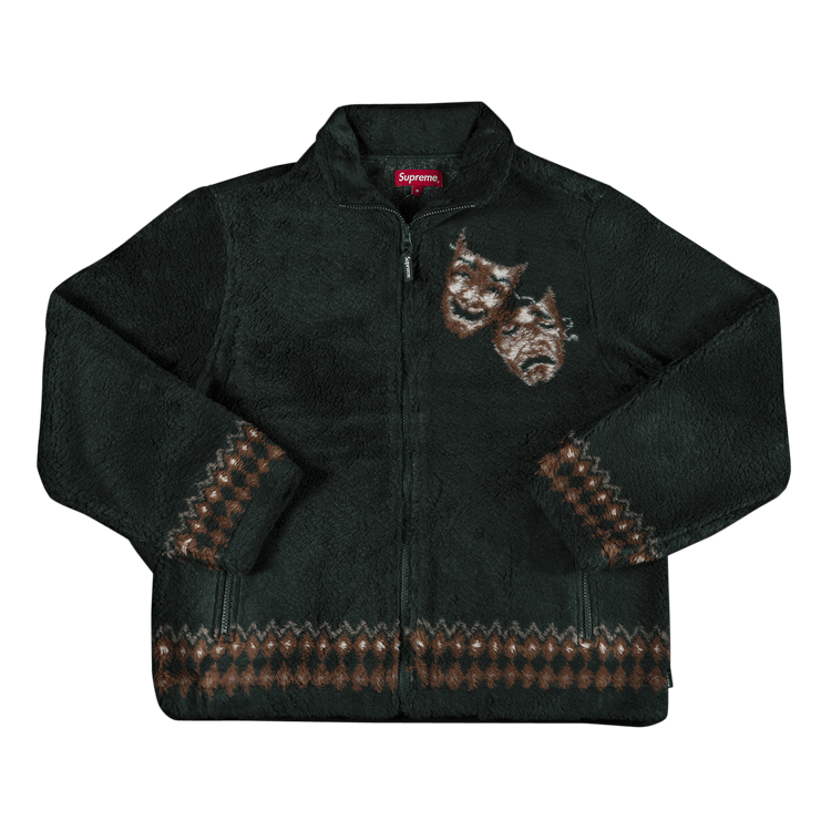 Supreme Drama Mask Fleece Jacket "Dark Green"