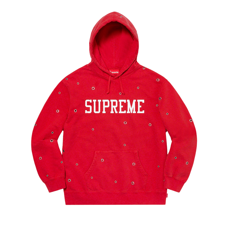 Supreme Eyelet Hooded Sweatshirt "Red"
