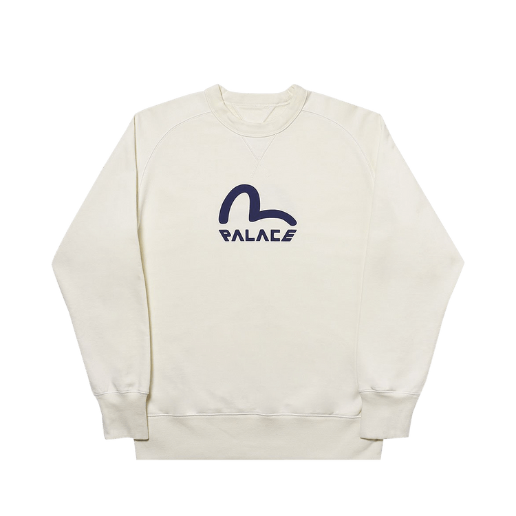Palace x Evisu Reversible Crew "Ecru"