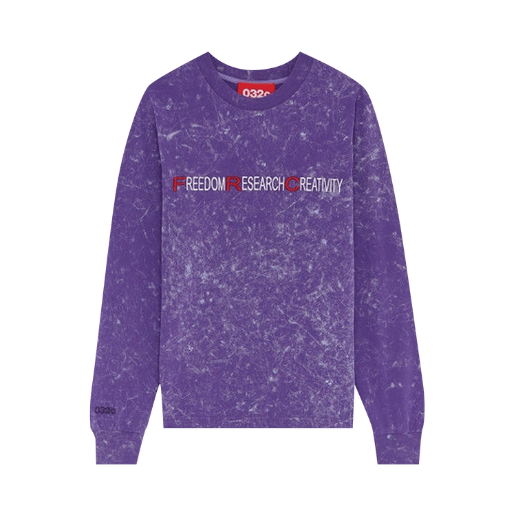 032C Acid Wash Long-Sleeve With Chest Embroidery "Purple"
